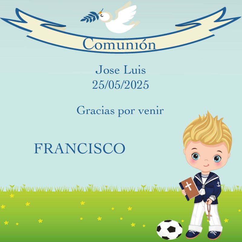 Adhesivo Cuadrado de Comunión Personalizado con los Nombres de los Invitados Adhesivo Cuadrado de Comunión Personalizado con los Nombres de los Invitados