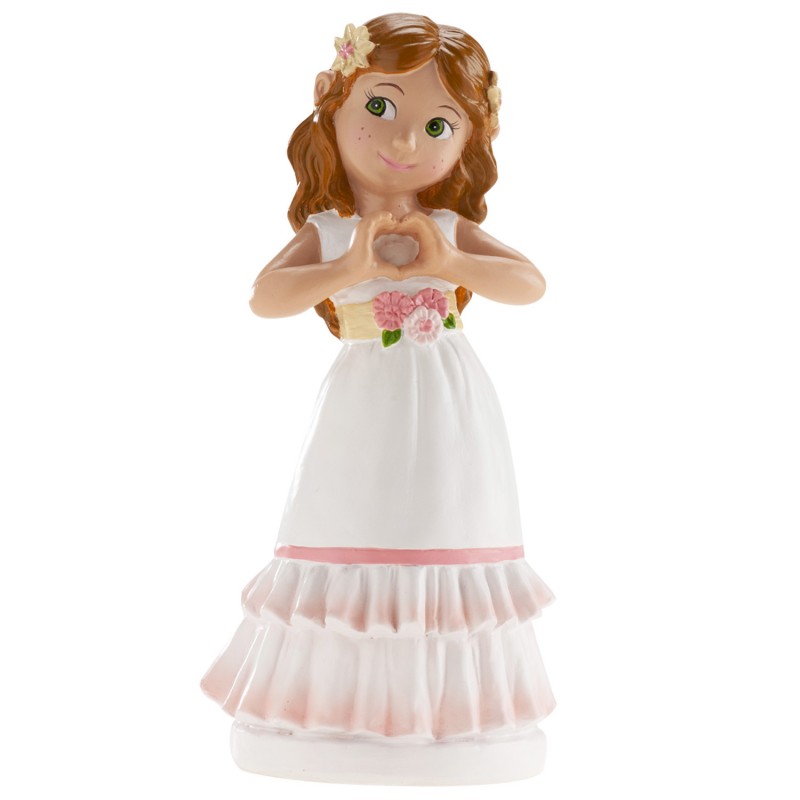 Figura Tarta Niña Comunión Betty con Manos Corazón Figura Tarta Niña Comunión Betty con Manos Corazón