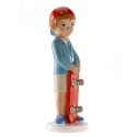 Figura de Tarta Niño Comunión con Gorra y Patinete