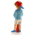 Figura de tarta niño comunión con gorra y patinete