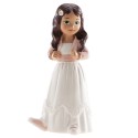 Figura de Tarta Niña Morena con Chaqueta Rosa y Zapatillas de Deportes