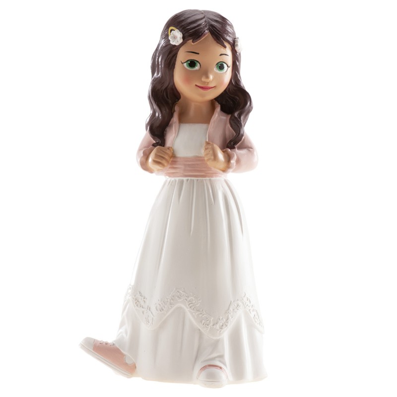Figura de Tarta Niña Morena con Chaqueta Rosa y Zapatillas de Deportes Figura de Tarta Niña Morena con Chaqueta Rosa y Zapatillas de Deportes