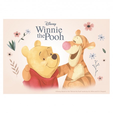 Oblea rectangular para tarta con diseño winnie the pooh