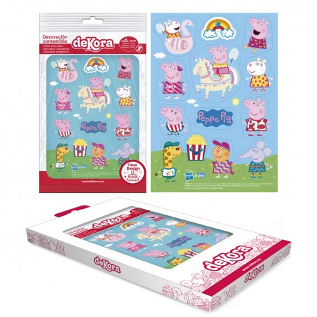 Decoración comestible recortable para tarta y cupcake peppa pig