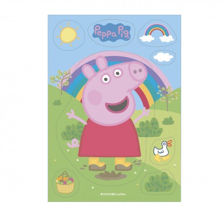 Silueta Oblea para Tarta con Diseño Peppa Pig