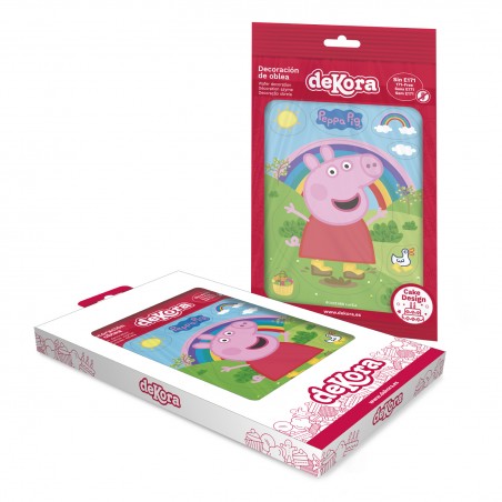 Silueta oblea para tarta con diseño peppa pig