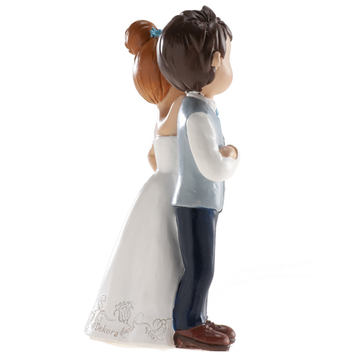 Figura De Novios Para Tarta De Boda – Resina, 12x8 Cm, Pintada A Mano. Decoración Para Pasteles, Mesas O Coche.