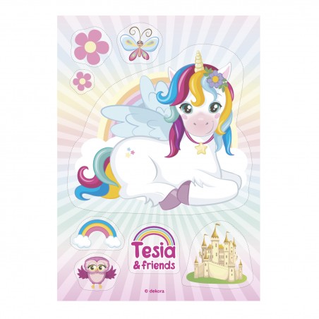 Silueta oblea con diseño unicornio tessia