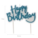 Vela de cumpleaños happy birthday en color azul