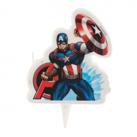 Vela de Cumpleaños con Diseño de Capitan América de los...