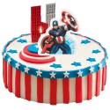 Vela de cumpleaños con diseño de capitan américa de los vengadores