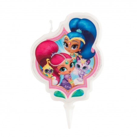 Vela para tarta de cumpleaños con diseño shimmer and shine