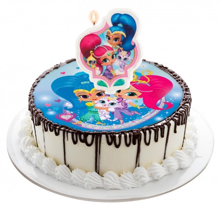 Vela para tarta de cumpleaños con diseño shimmer and shine