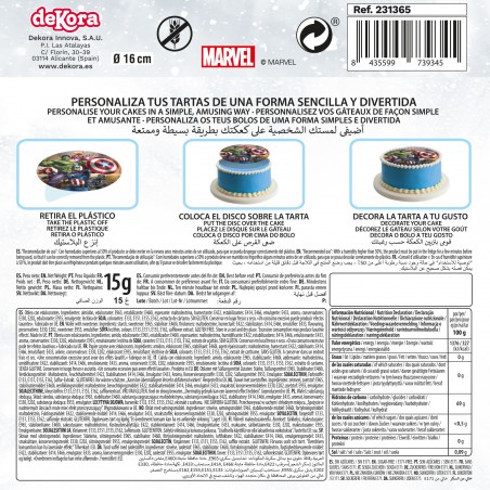 Oblea comestible para decoración de tartas modelo avengers
