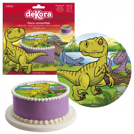  24 obleas comestibles precortadas para decoración de tartas:  dinosaurio de 5 años. : Comida Gourmet y Alimentos