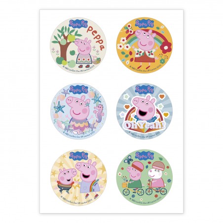 Discos comestibles para cupcakes con modelo peppa pig