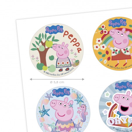 Discos comestibles para cupcakes con modelo peppa pig