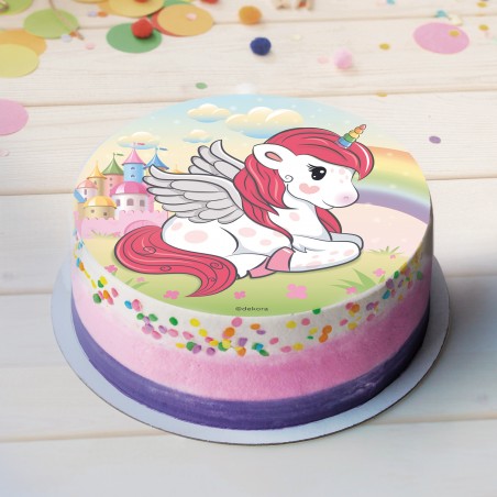 Oblea foil para tartas con diseño unicornio
