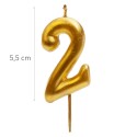 Vela número 2 dorada Brillo y elegancia para tu tarta