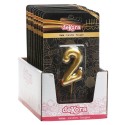 Vela número 2 dorada Brillo y elegancia para tu tarta