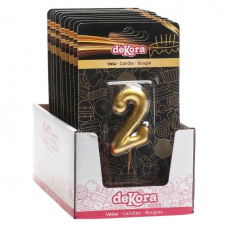 Vela número 2 dorada Brillo y elegancia para tu tarta