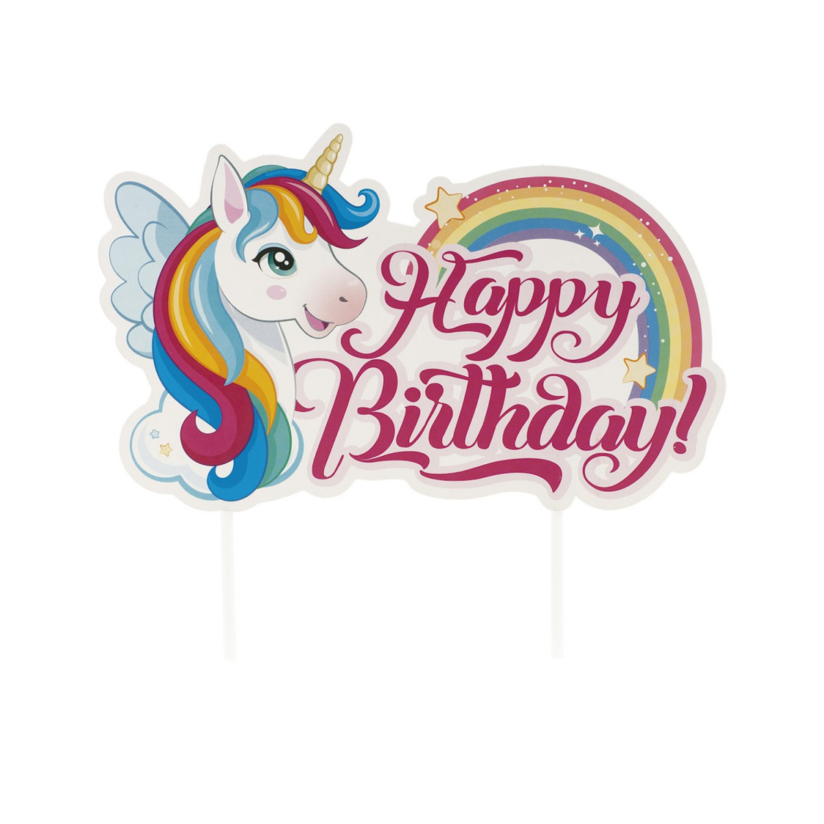 Topper unicornio para decoración de tarta de cumpleaños