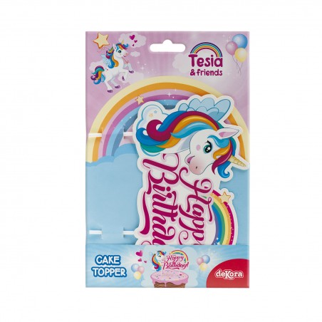 Topper unicornio para decoración de tarta de cumpleaños
