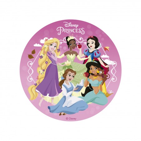 Oblea Comestible para Decoración de Tarta con Diseño de las Princesas
