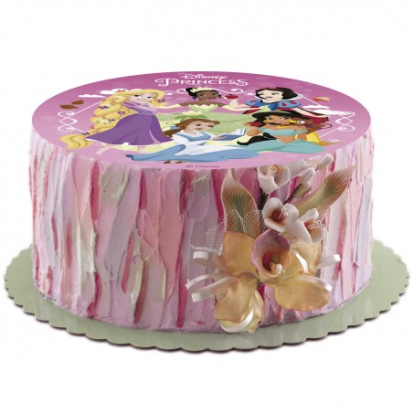 Oblea comestible para decoración de tarta con diseño de las princesas