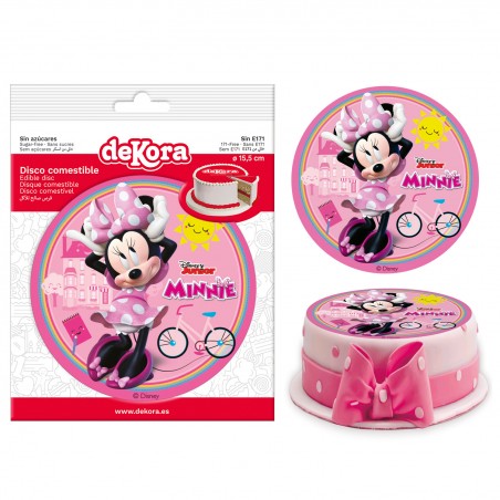 Oblea comestible para decoración de tarta con diseño de minnie