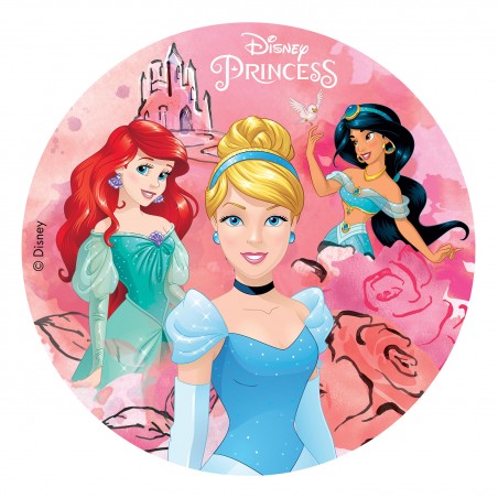 Oblea comestible para decoración de tarta con diseño de princesas disney