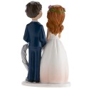 Figura de tarta para boda novios corazón