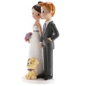 Figura de Tarta Boda Novios con Perrito