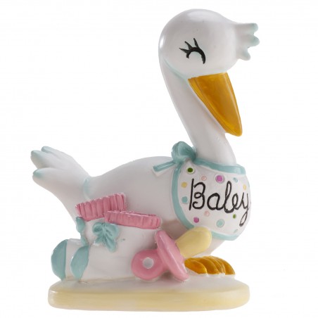 Figura para tarta cigüeña para bautizo o baby shower