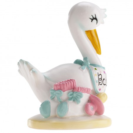 Figura para tarta cigüeña para bautizo o baby shower