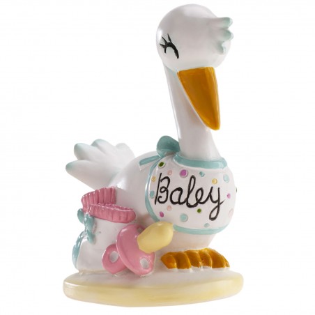 Figura para tarta cigüeña para bautizo o baby shower