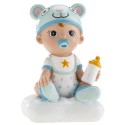 Figura para Tarta de Bautizo Bebé Niño con Biberón