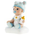 Figura para Tarta de Bautizo Bebé Niño con Biberón