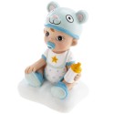 Figura para Tarta de Bautizo Bebé Niño con Biberón