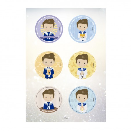 Pack de 6 Discos Comestibles Niño Comunión