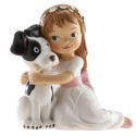 Figura de Tarta Niña Comunión con Perrito
