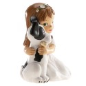 Figura de Tarta Niña Comunión con Perrito