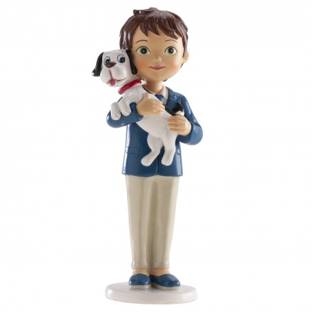 Figura de Tarta Niño Comunión con Perrito