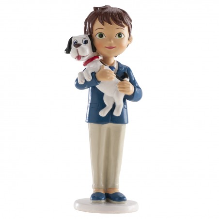 Figura de tarta niño comunión con perrito