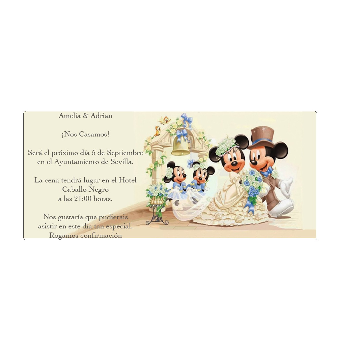 Invitaciones para bodas mickey mouse