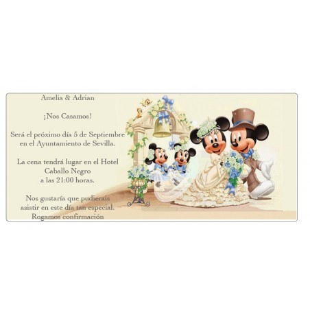 Invitaciones para bodas mickey mouse