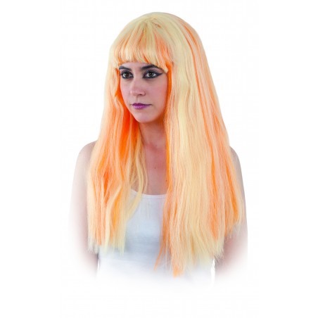 Peluca Cleopatra Mechas Naranjas Y Rubias