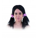 Peluca coletas con flores