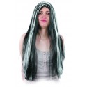 Peluca hippie mechas blancas
