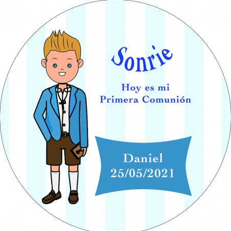 Adhesivo Redondo 3 cm Niño Comunión